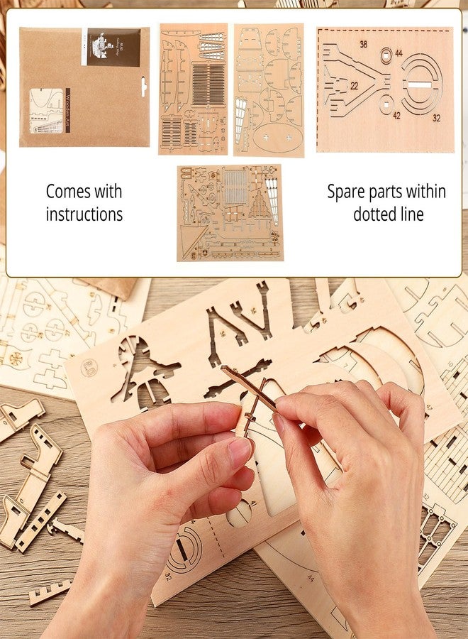 Yilloog 4 Pcs DIY 3D Wooden Puzzle Set Collectibles Wooden Model Kits for Adults Desk Display Educational Brain Teaser Puzzles Gift for Birthday(Vehicle) - Image 3